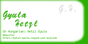 gyula hetzl business card